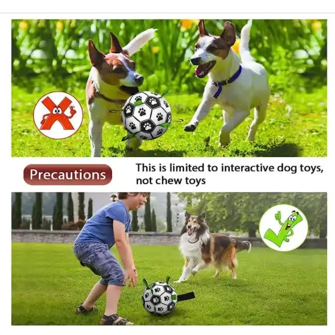 1919cm Interactive Dog Toy Soccer Ball with Rope | Outdoor Fetch & Tug Play | Training & Exercise Pet Toy