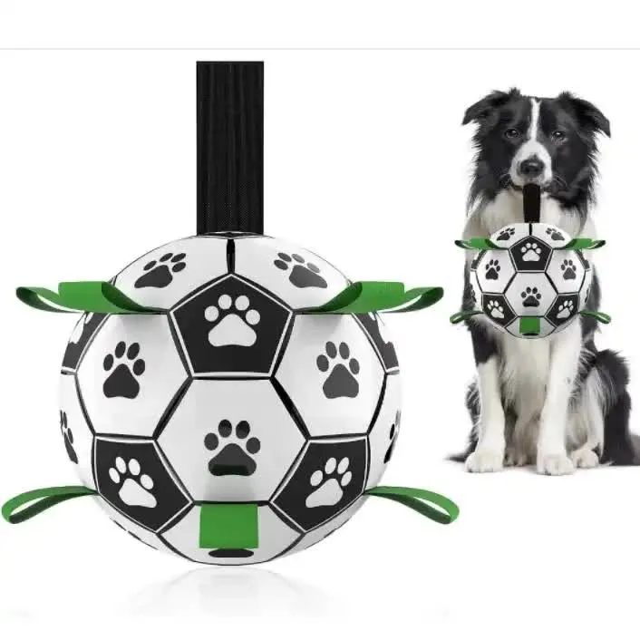 1919cm Interactive Dog Toy Soccer Ball with Rope | Outdoor Fetch & Tug Play | Training & Exercise Pet Toy