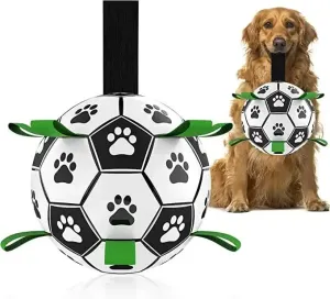 1919cm Interactive Dog Toy Soccer Ball with Rope | Outdoor Fetch & Tug Play | Training & Exercise Pet Toy