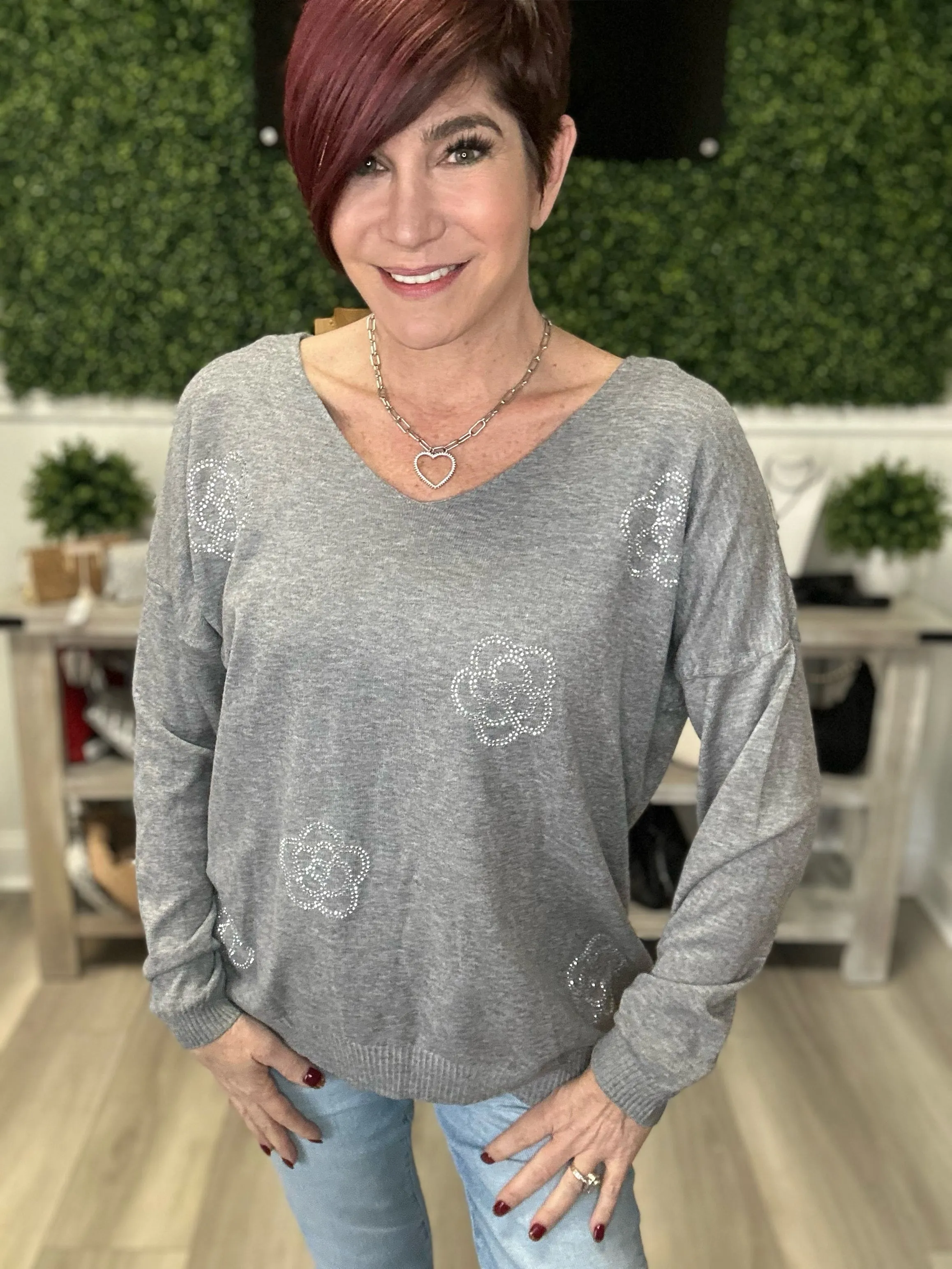 Chaneling Flower Sweater