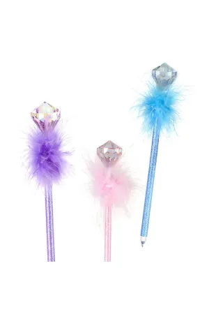 Diamond Gem Fluffy Pens - 4 Pack
