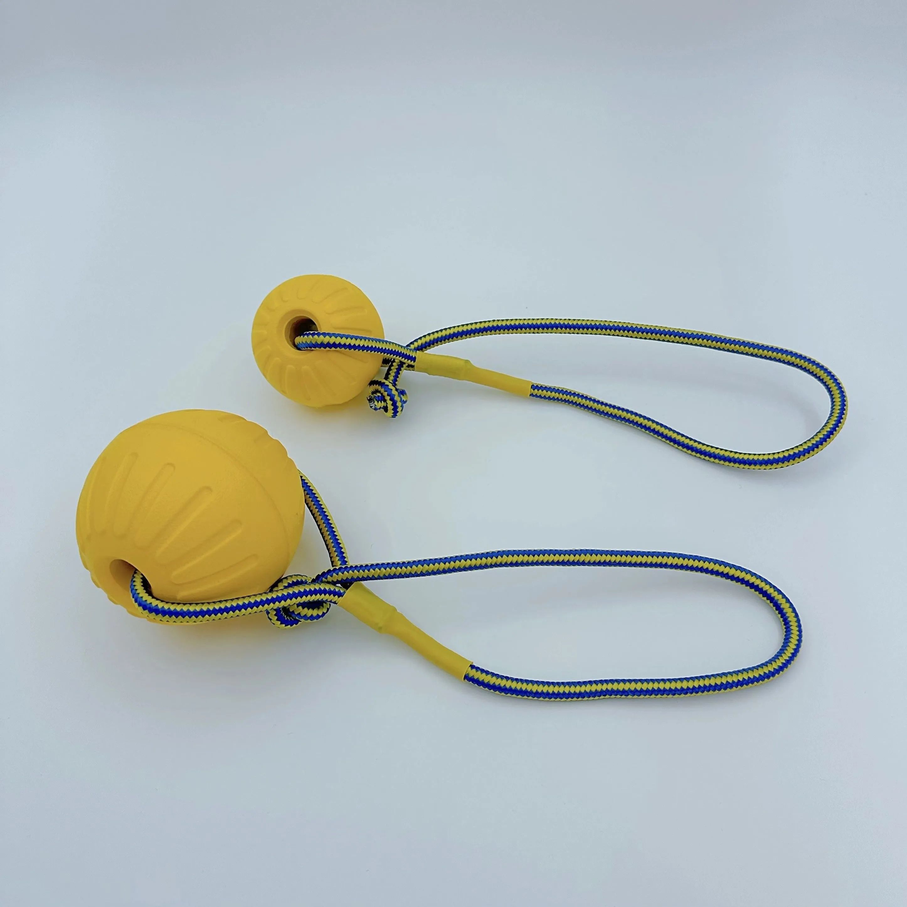 Durable Pet Training Toy Ball With Rope For Tug, Pull, And Chew - Perfect For Interactive Play And Dental Health