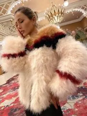 Jacket Frankie Camel, Black, Wine and Cream