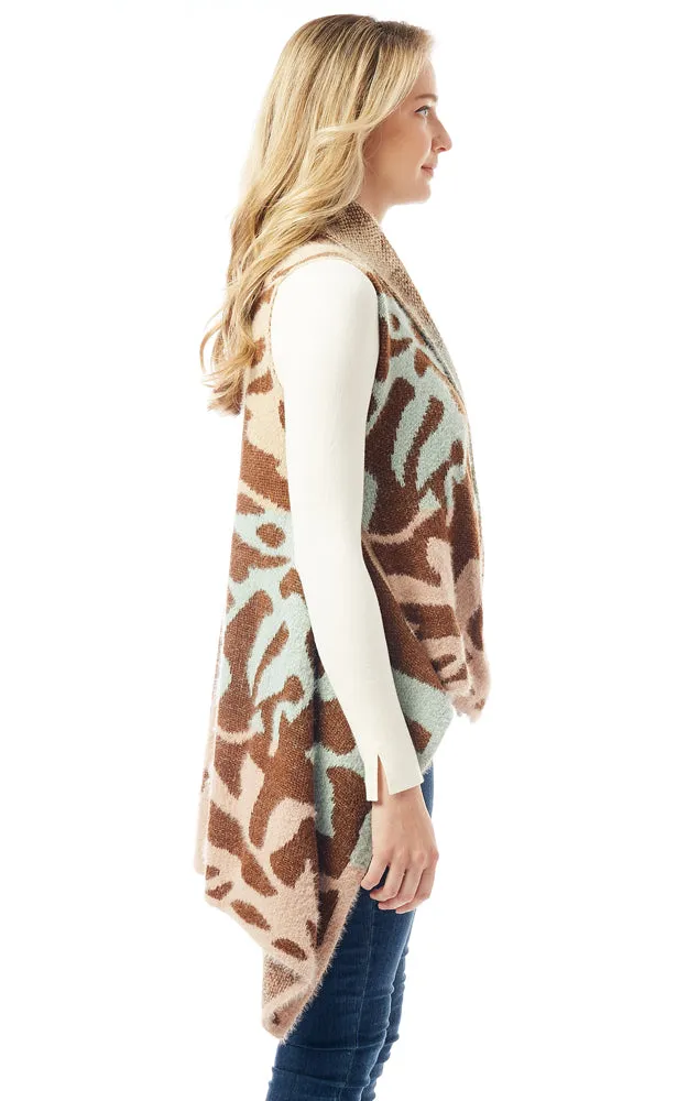 LOF1298 Animal Printed Soft Fuzzy Vest