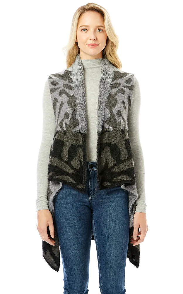LOF1298 Animal Printed Soft Fuzzy Vest