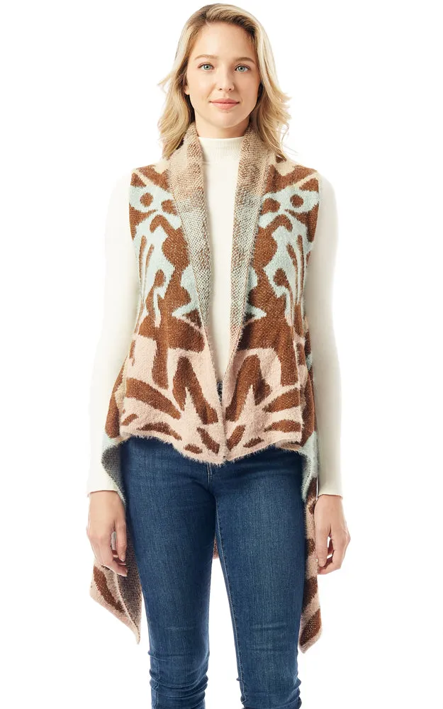 LOF1298 Animal Printed Soft Fuzzy Vest