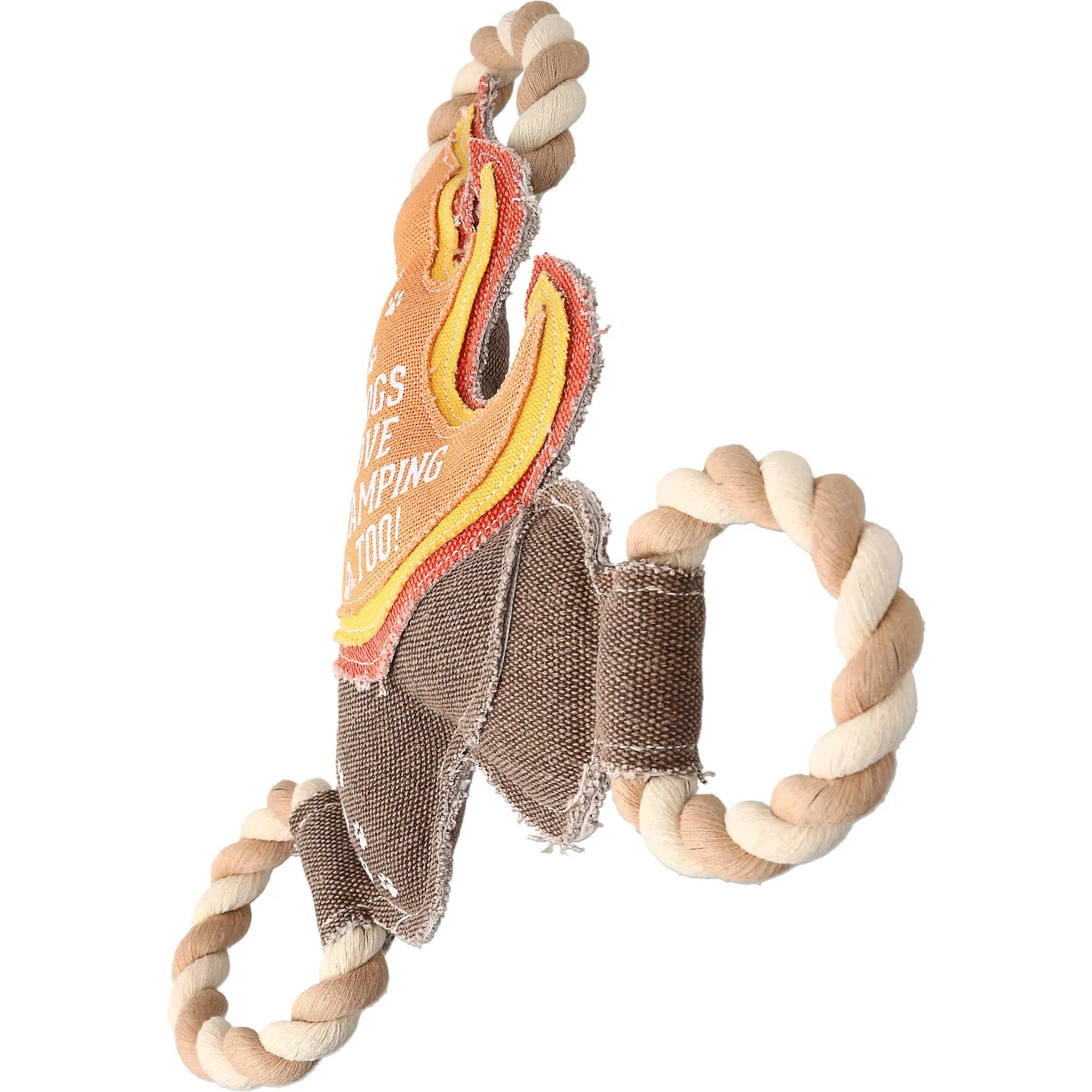 NEW!! Camping Dog - 12" Canvas Dog Toy on Rope